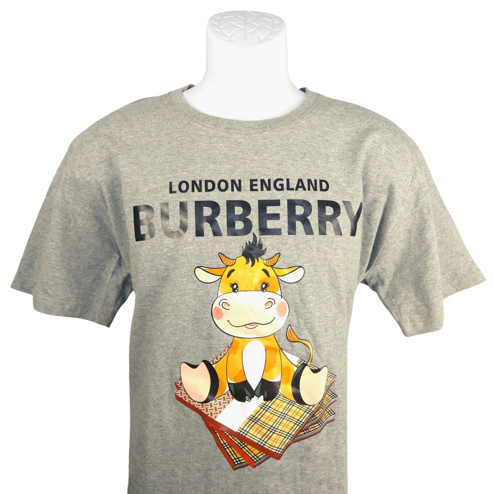 Burberry London England Kids Grey Cow Graphic T-Shirt XXXL New‎ Tag